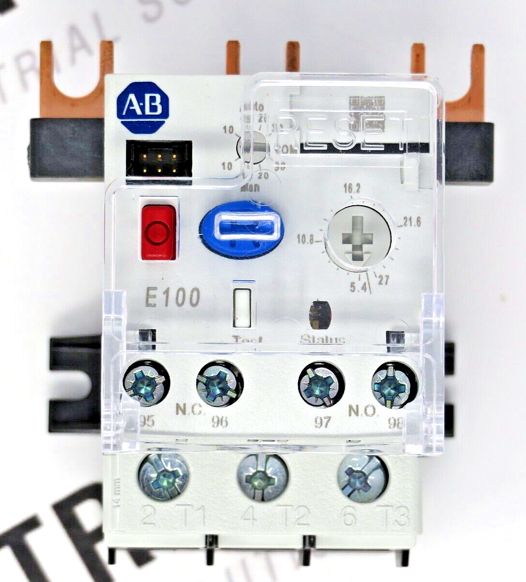Allen-Bradley 592-1EFEC E100 Overload Relay 5.4-27A Trip Class 10/15/20/30 SER.A
