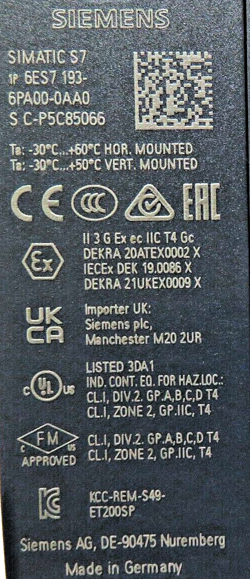Siemens Simatic S7 6ES7193-6PA00-0AA0 Spare Part Server Module For ET 200SP