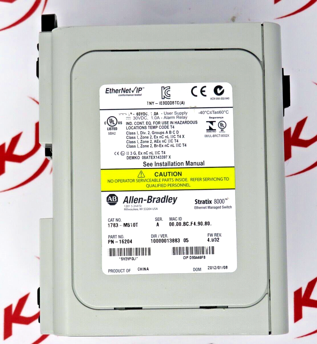 Allen-Bradley 1783-MS10T Stratix 8000 10-Port Managed Ethernet Switch