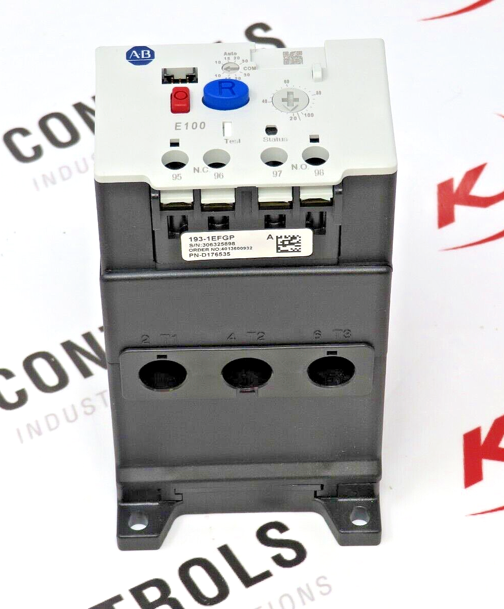 Allen-Bradley 193-1EFGP E100 Electronic Overload Relay 20-100A DIN/Panel Mount