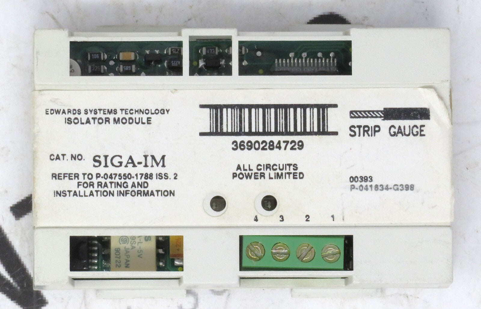 Edwards Signaling EST SIGA-IM Fire Alarm Isolator Module Class A Loop0