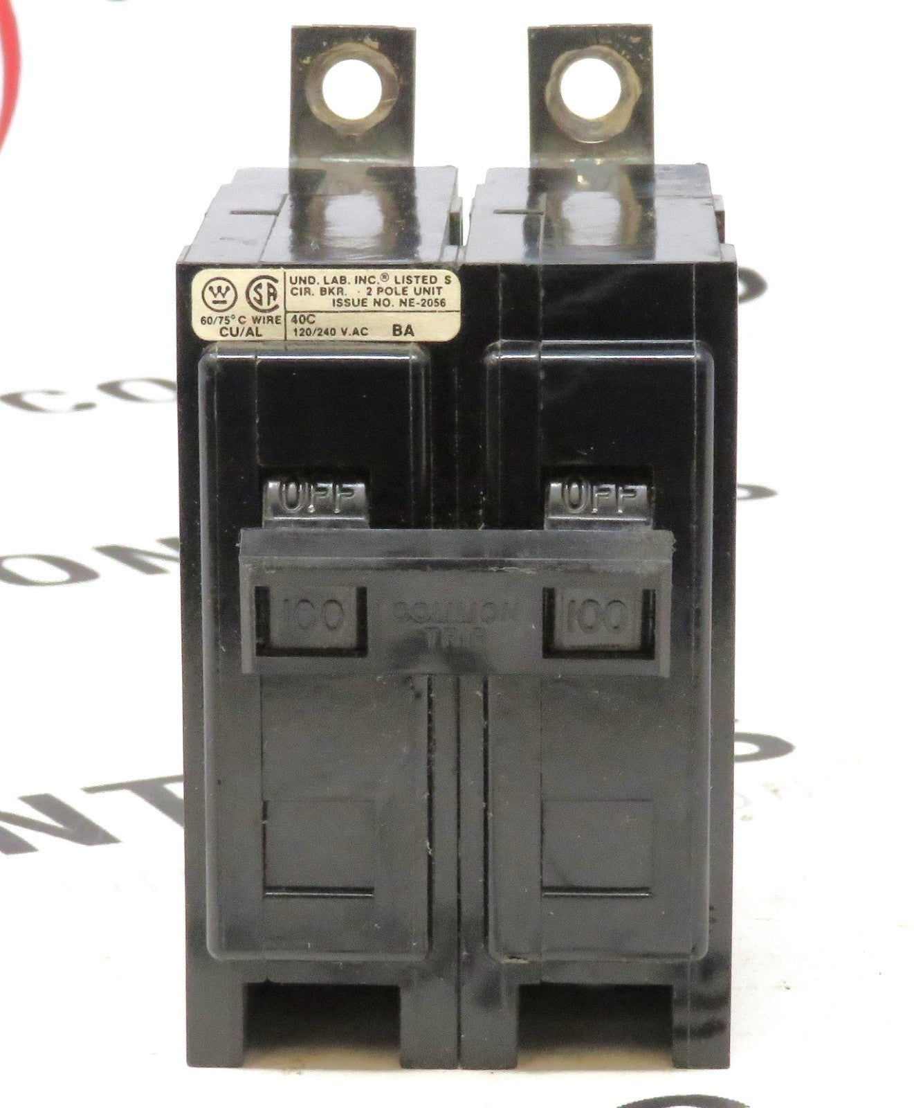 Eaton Westinghouse BA2100 2 Pole 100A 120/240V Circuit Breaker Quickla