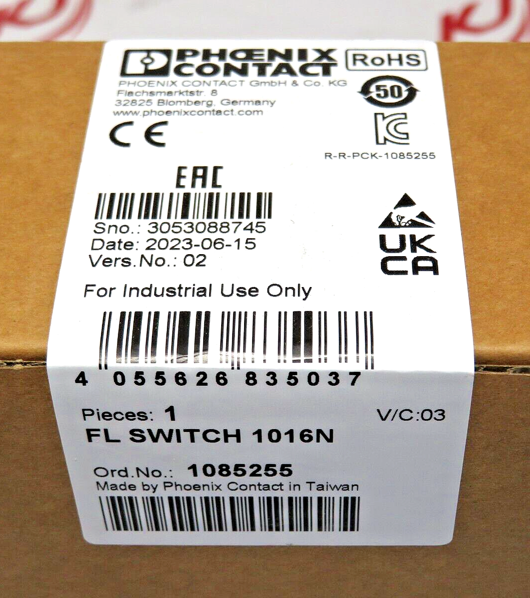 Phoenix Contact FL Switch 1016N 1085255 Industrial Ethernet Switch