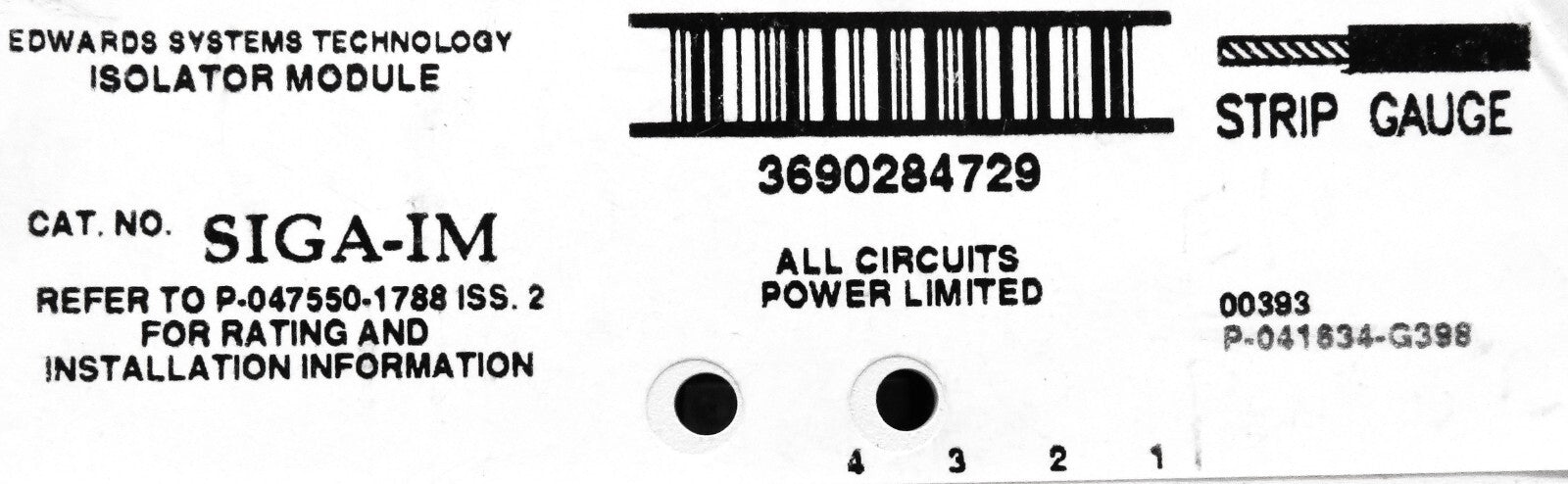 Edwards Signaling EST SIGA-IM Fire Alarm Isolator Module Class A Loop2
