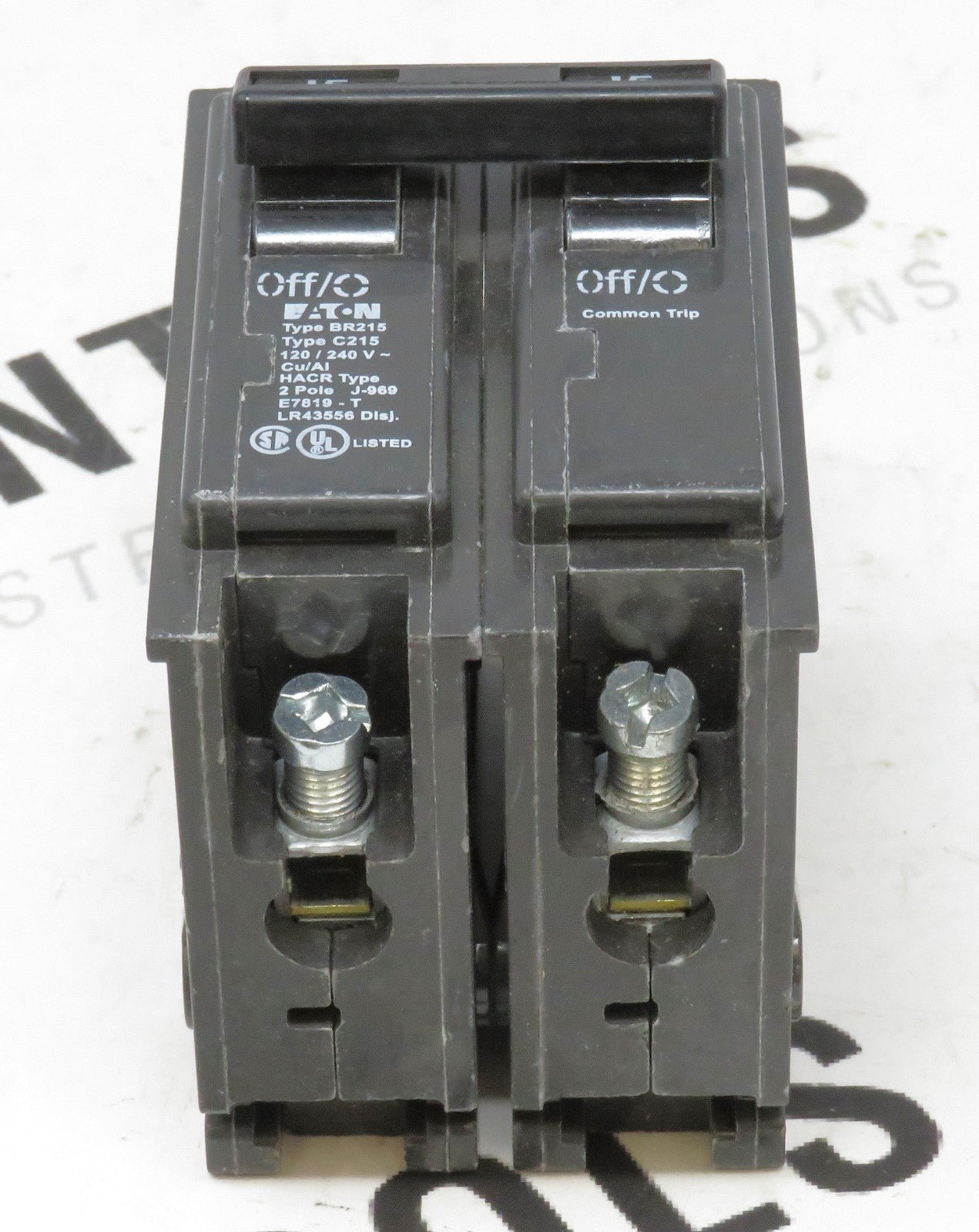 Eaton BR215 2-Pole 15A Circuit Breaker Type BR 120/240V Plug-On3
