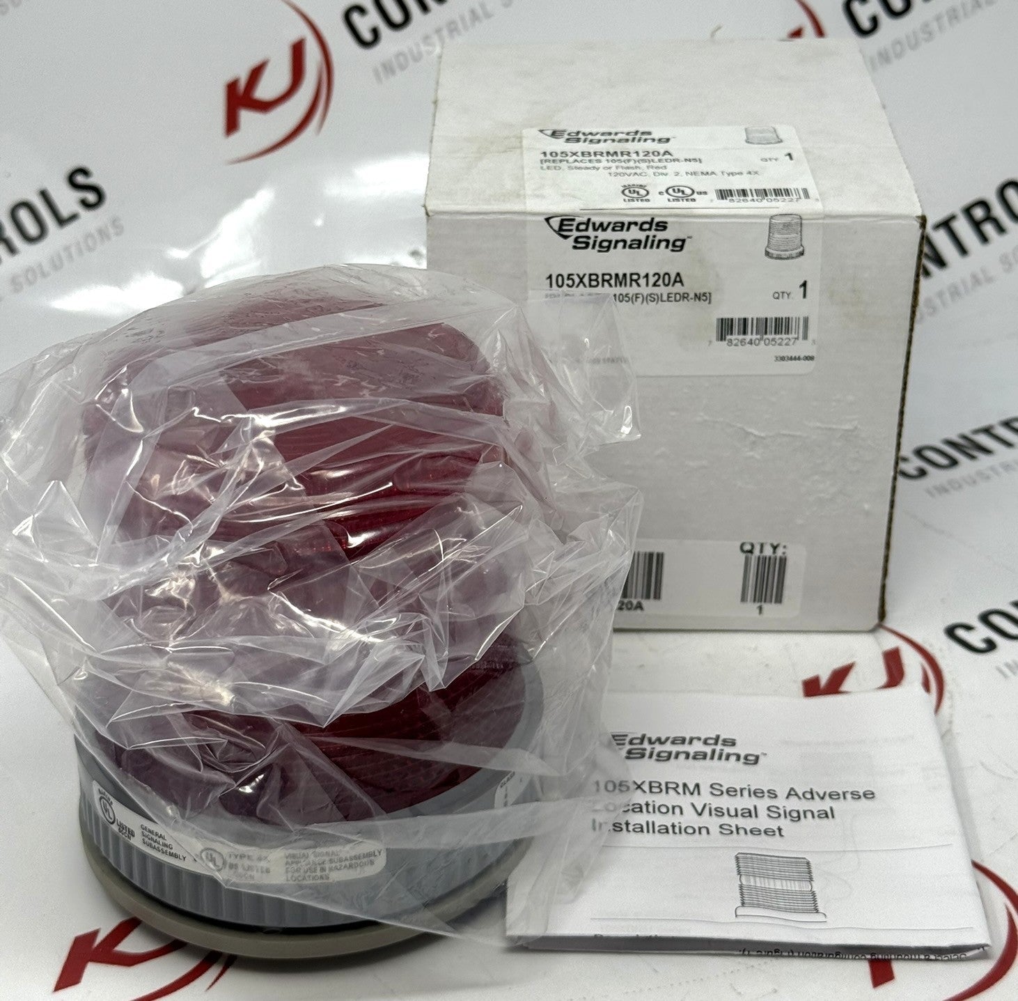 Edwards Signaling 105XBRMR120A Red LED Beacon 120VAC1