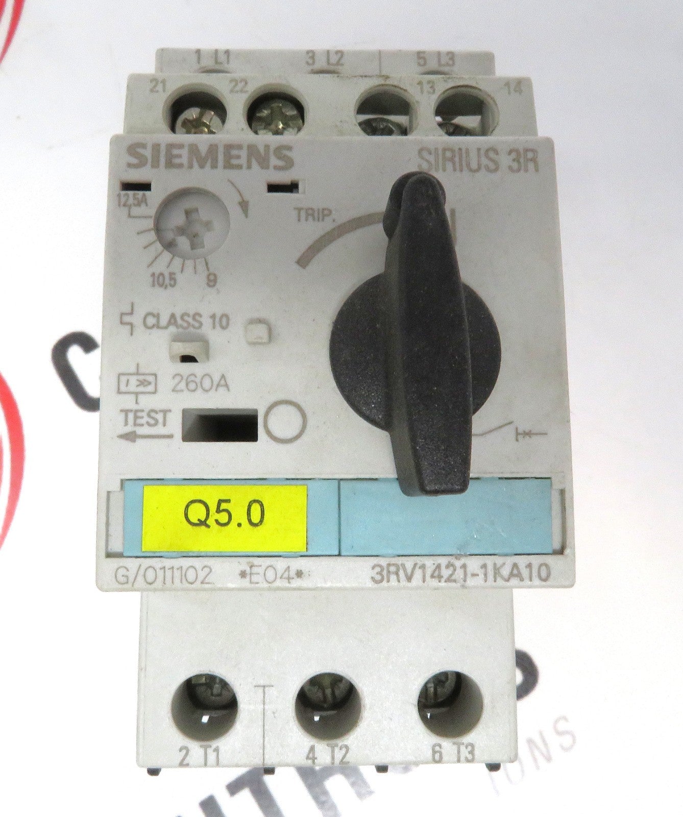 Siemens 3RV1421-1KA10 Motor Circuit Breaker 9–12.5A S0 Size Screw Terminal1