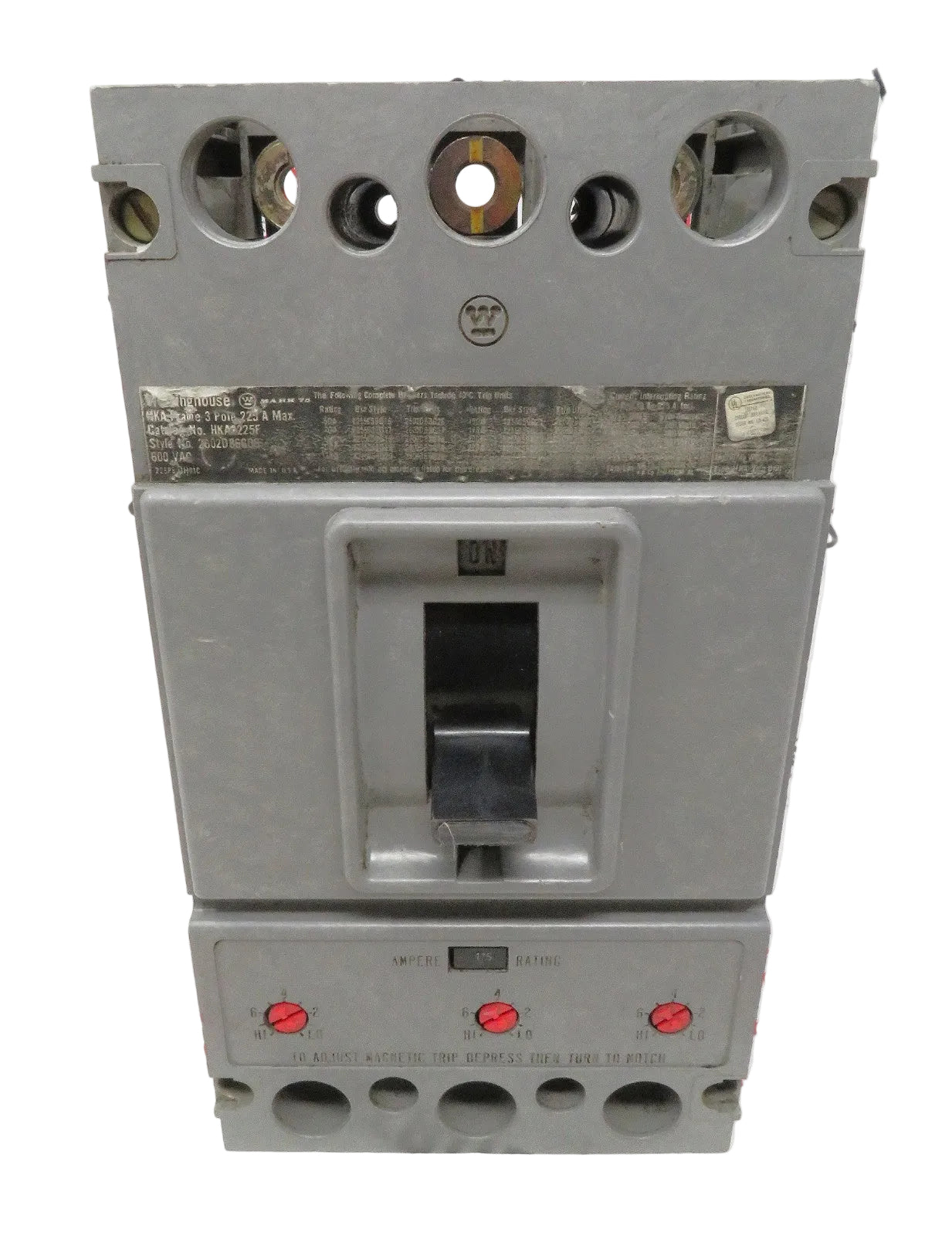 Eaton/Westinghouse HKA3225F 175A 3P 600V Circuit Breaker Style 2602D8G081