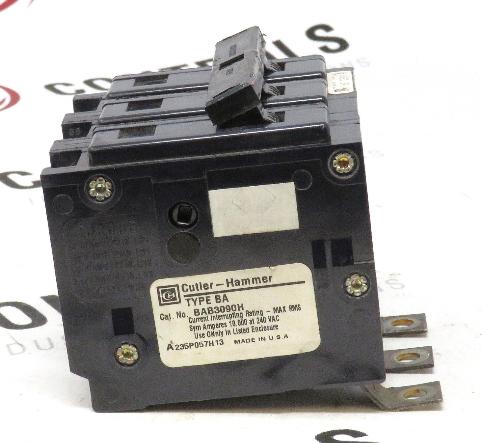 Eaton Cutler-Hammer BAB3090H 3-Pole 90A 240V Type BA Circuit Breaker1
