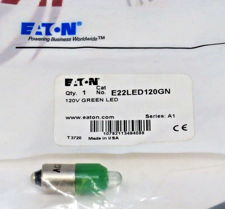 Eaton E22LED120GN 120V AC/DC Green LED Lamp for 22.5mm Pushbutton Operators