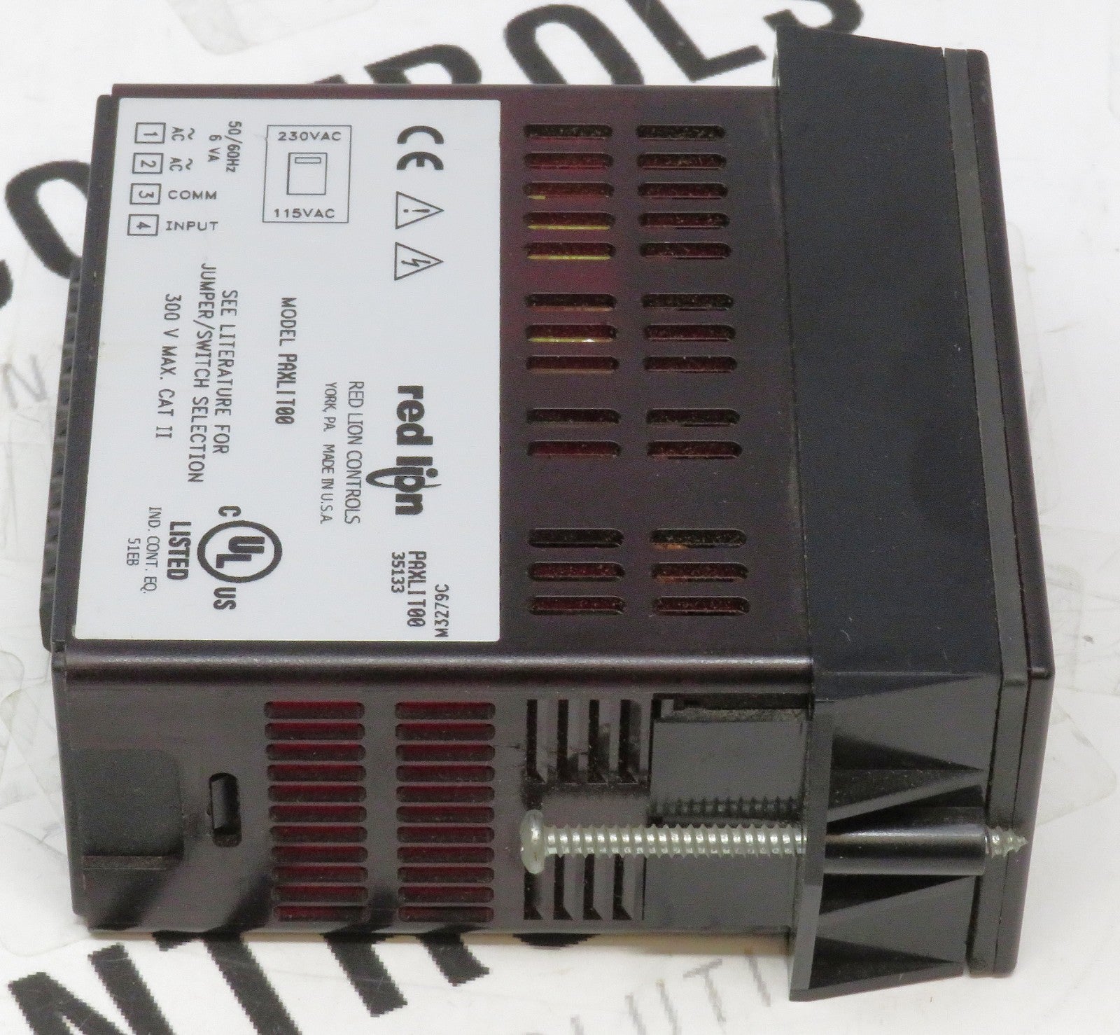 Red Lion PAXLIT00 Current Meter 3.5 Digit LED 1/8 DIN 230/115VAC Input3
