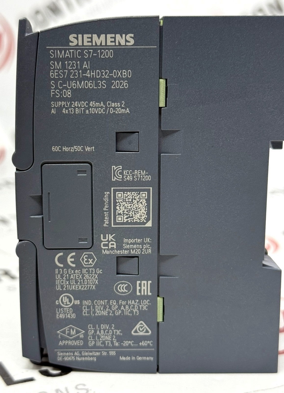 Siemens 6ES7231-4HD32-0XB0 S7-1200 Analog Input Signal Module6