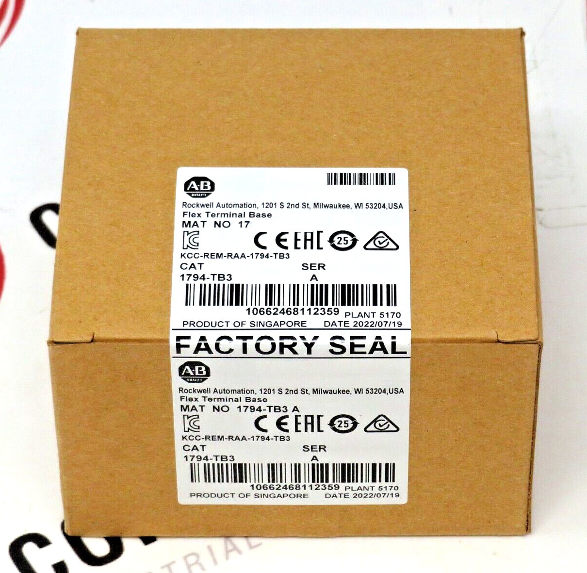 Allen-Bradley 1794-TB3 Flex I/O Terminal Base 3-Wire