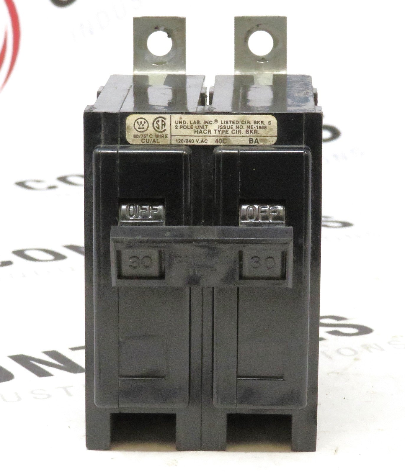 Eaton Westinghouse Quicklag BA2030 30A 2P Circuit Breaker 120/240VAC0