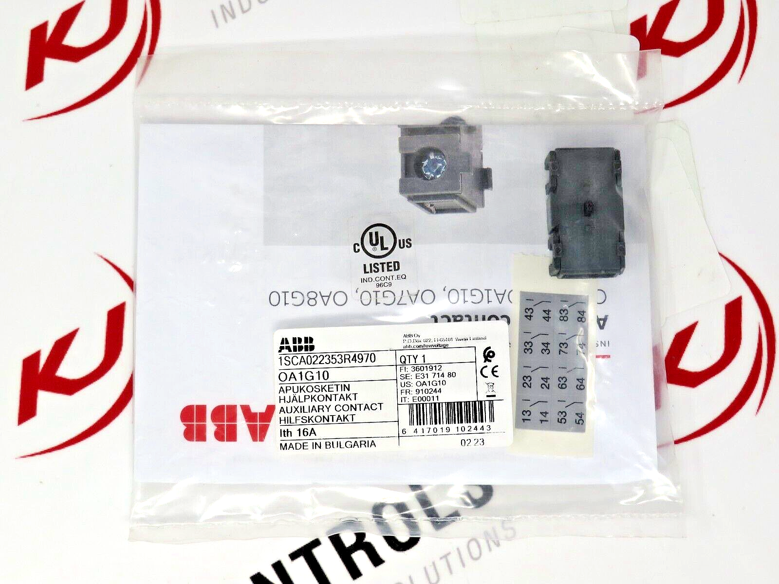 ABB OA1G10 Auxiliary Contact 1NO 16A 690V for OT/OS Disconnect Switches