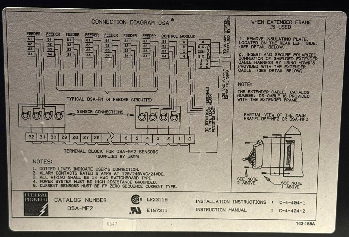 Federal Pioneer DSA-MF2 Ground Fault Alarm System DSA-FM 4-Circuit Module7