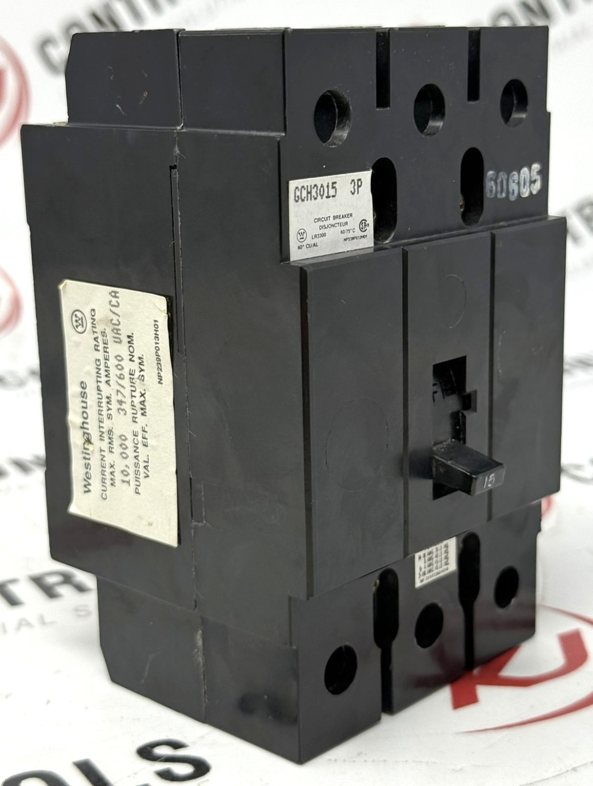 Westinghouse GCH3015 3-Pole 15A Molded Case Circuit Breaker 600Y/347V0