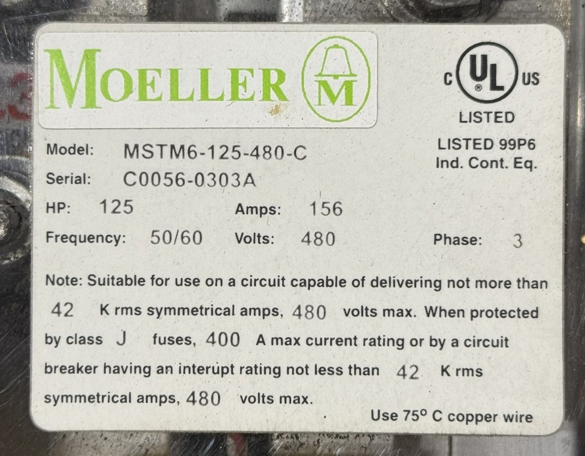 Moeller MSTM6-125-480-C Soft Starter 156A 480V4