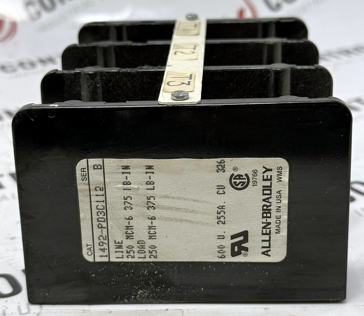 Allen-Bradley 1492-PD3C112 3-Pole Power Distribution Block 255A 600V3