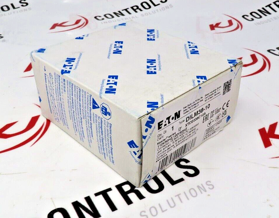 Eaton XTCE038C10A 3-Pole Contactor, 38A, 120V AC Coil, 1NO Auxiliary Contact