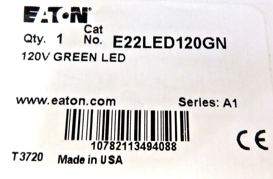 Eaton E22LED120GN 120V AC/DC Green LED Lamp for 22.5mm Pushbutton Operators