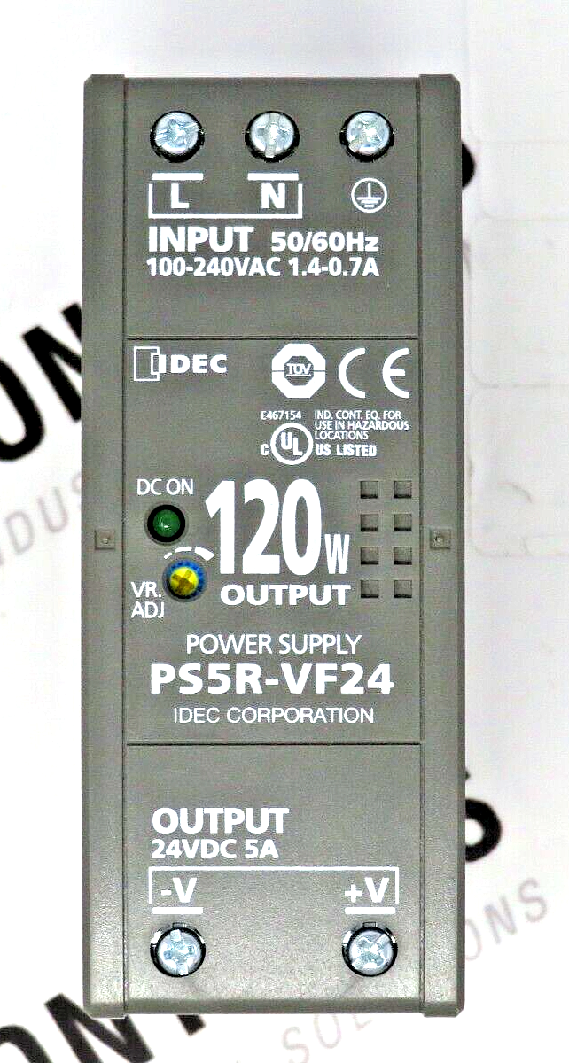 IDEC PS5R-VF24 24V Output 120W 5A Power Supply (No Factory Packaging)