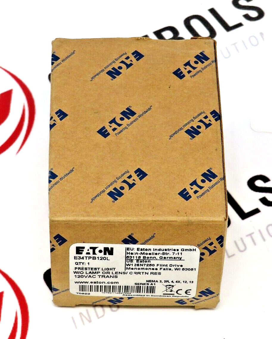 Eaton E34TPB120L Pushbutton Pretest Light, 120V AC Transformer Without Lamp/Lens