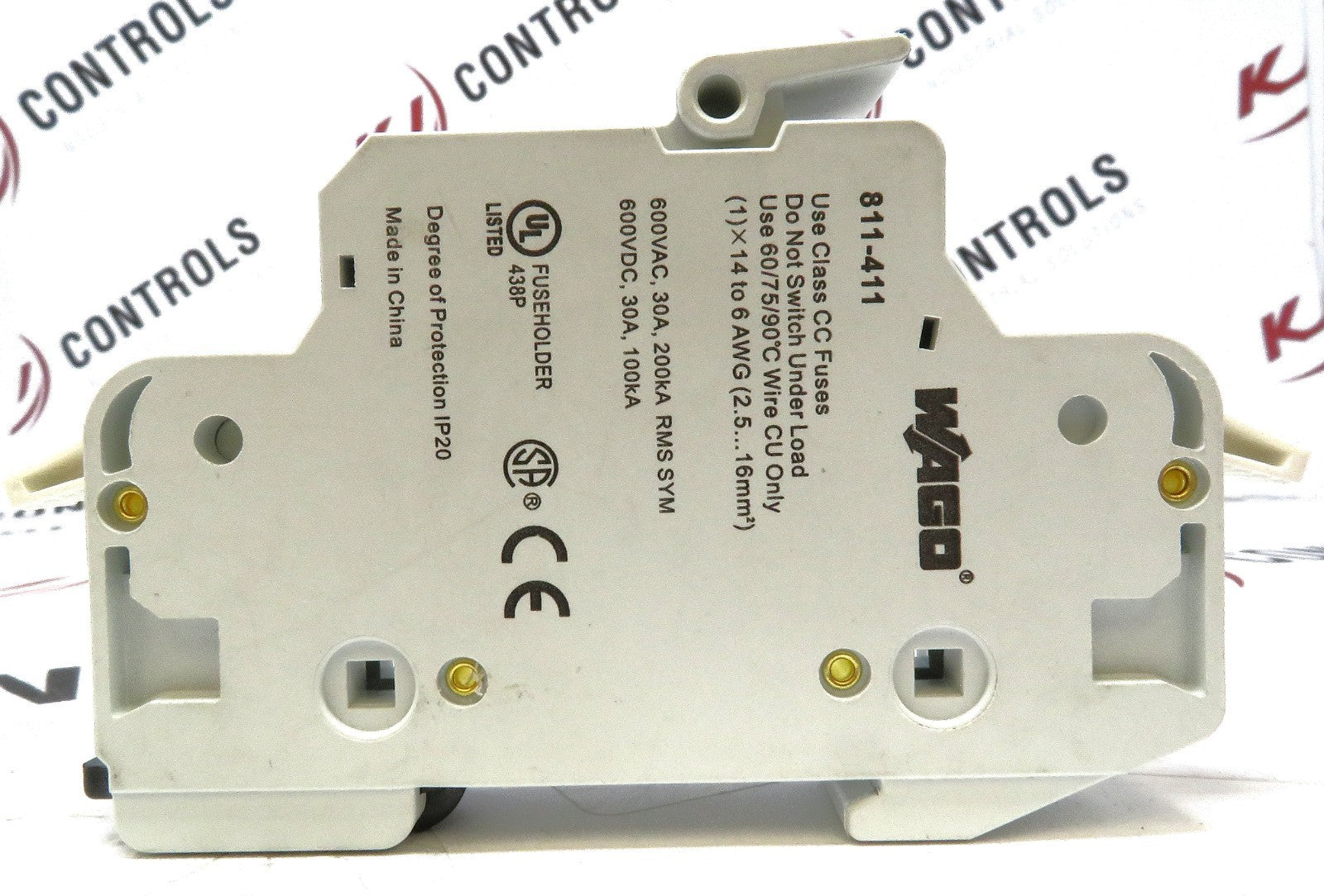 WAGO 811-411 Class CC Fuse Holder 600V 30A 1-Pole DIN Rail with Fuse Indicator0