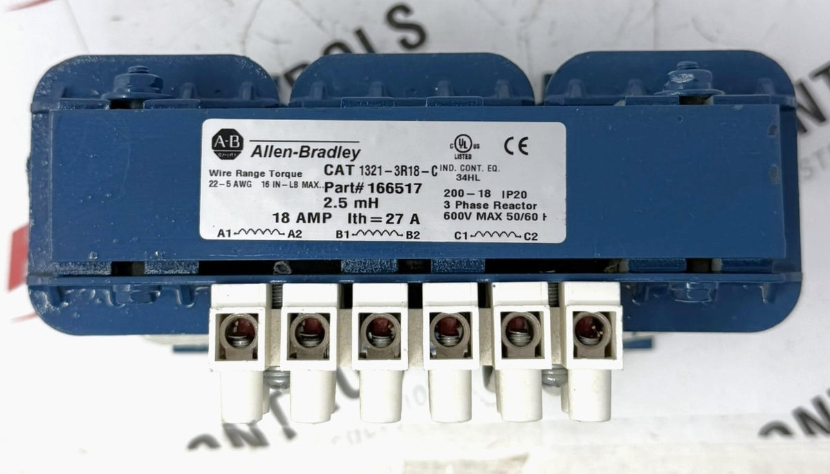 Allen-Bradley 1321-3R18-C 3-Phase Line Reactor 18A 2.5mH1