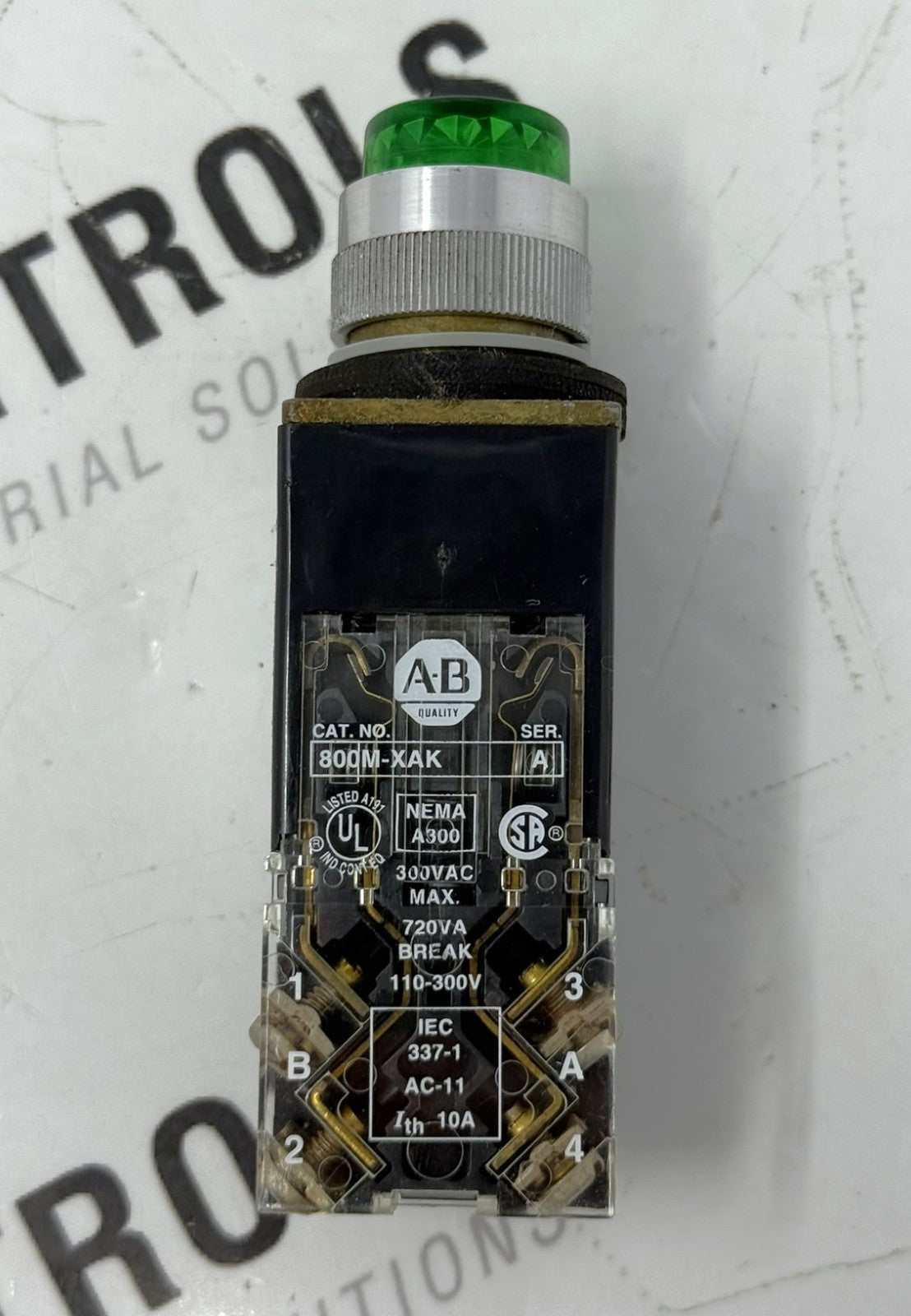 Allen-Bradley 800MR-PT16K 22.5mm Push-to-Test Green Pilot Light2