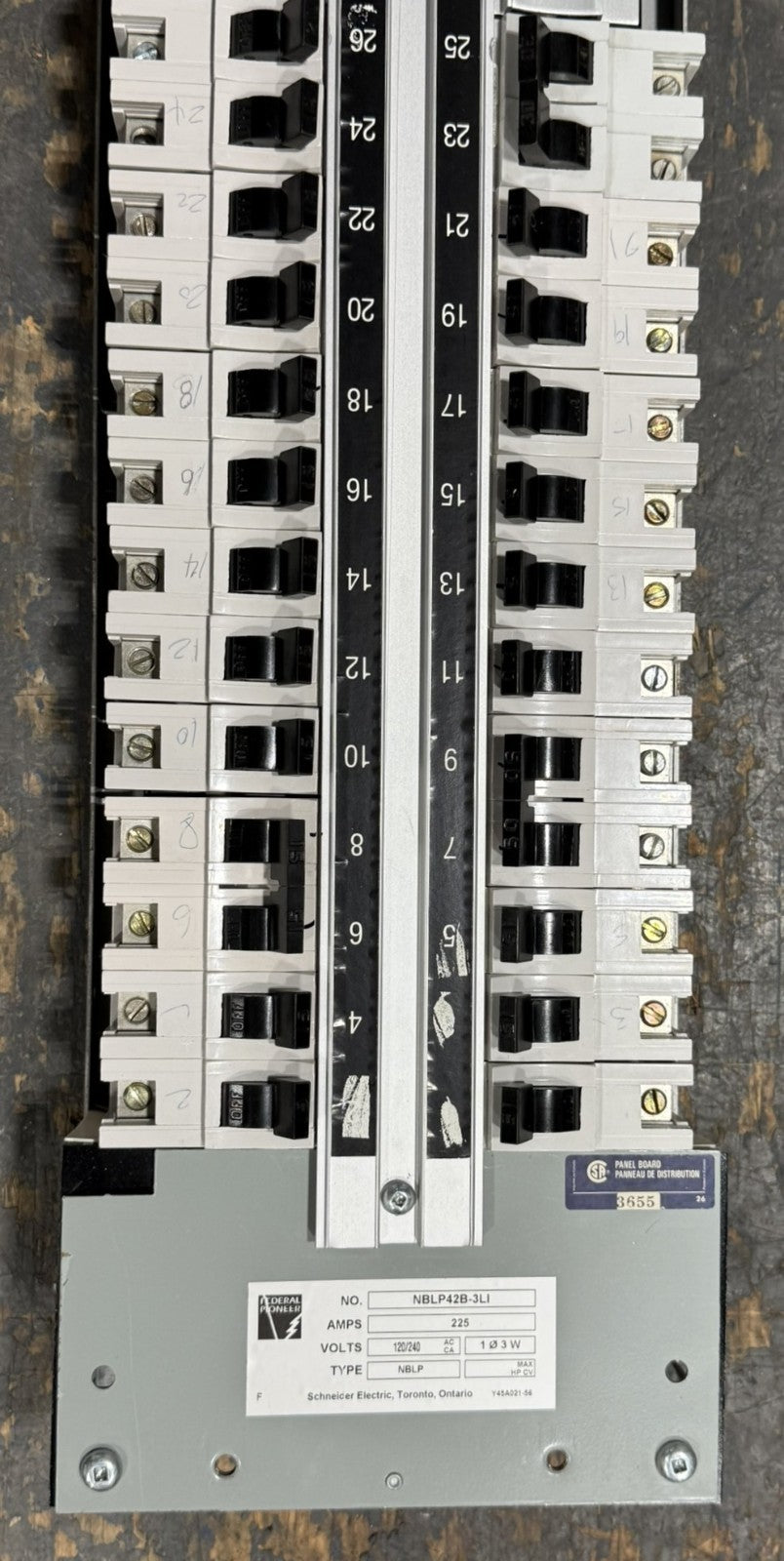 Federal Pioneer NBLP42B-3LI 225A 120/240V 42-Circuit Panelboard4