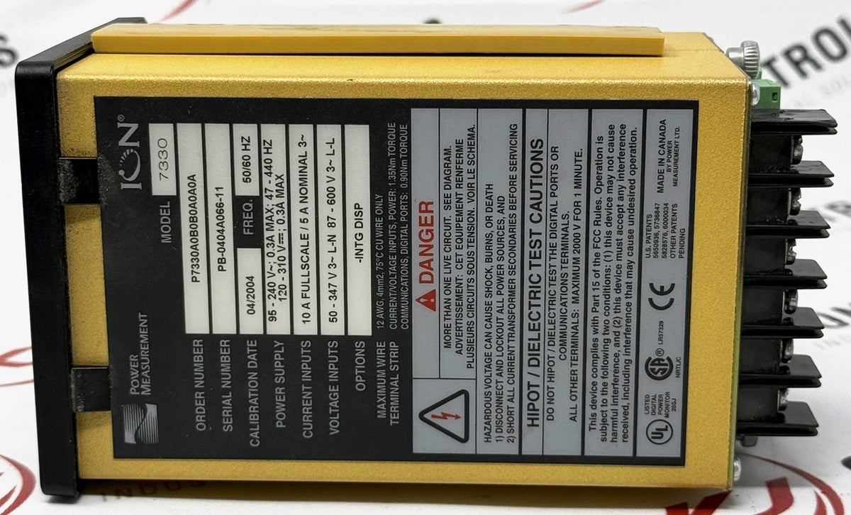 Power Measurement P7330A0B0B0A0A0A ION 7330 Power Energy Meter 600V 5A4
