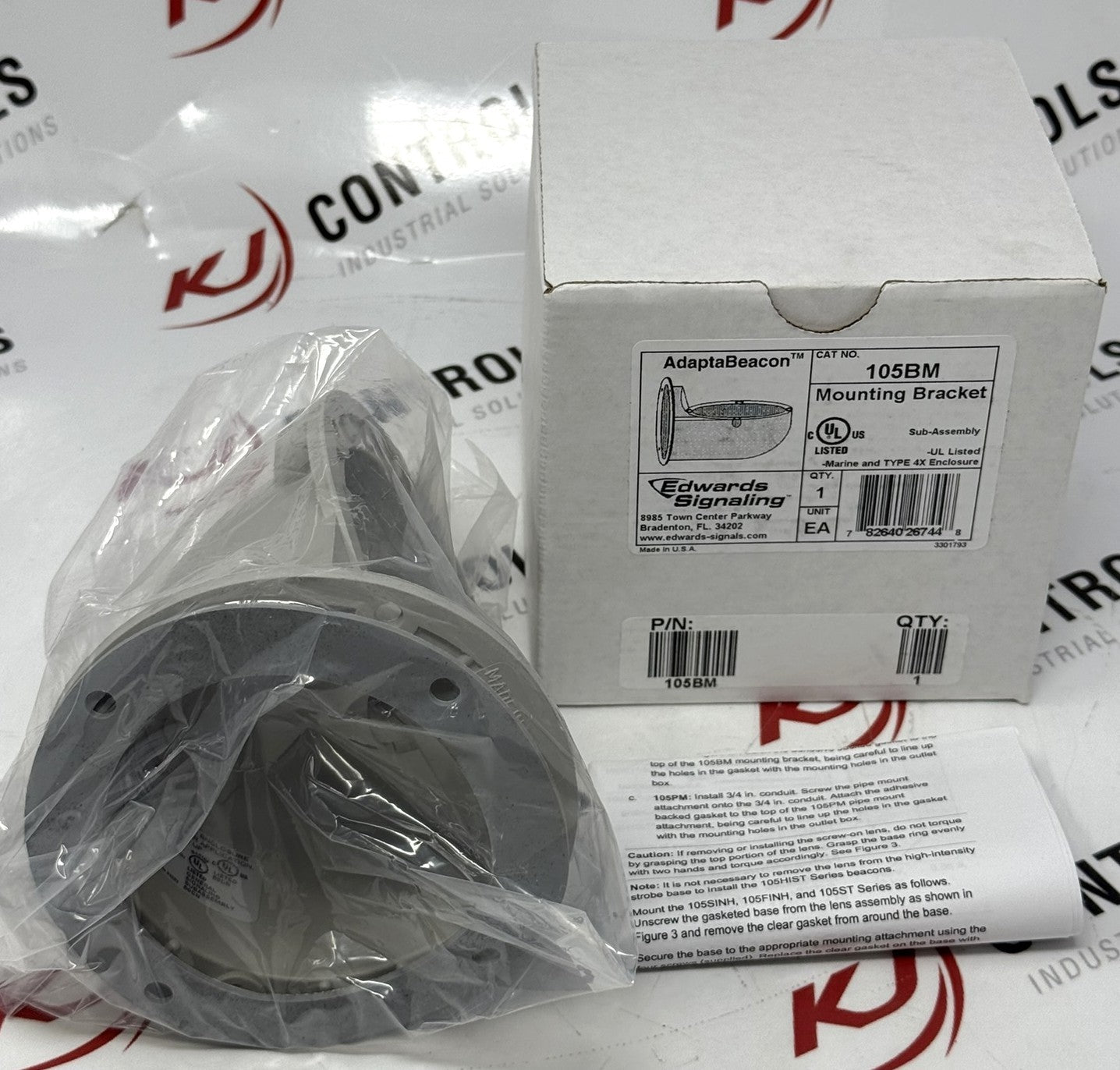 Edwards Signaling 105BM 105 Series Gray Wall Mount Bracket1