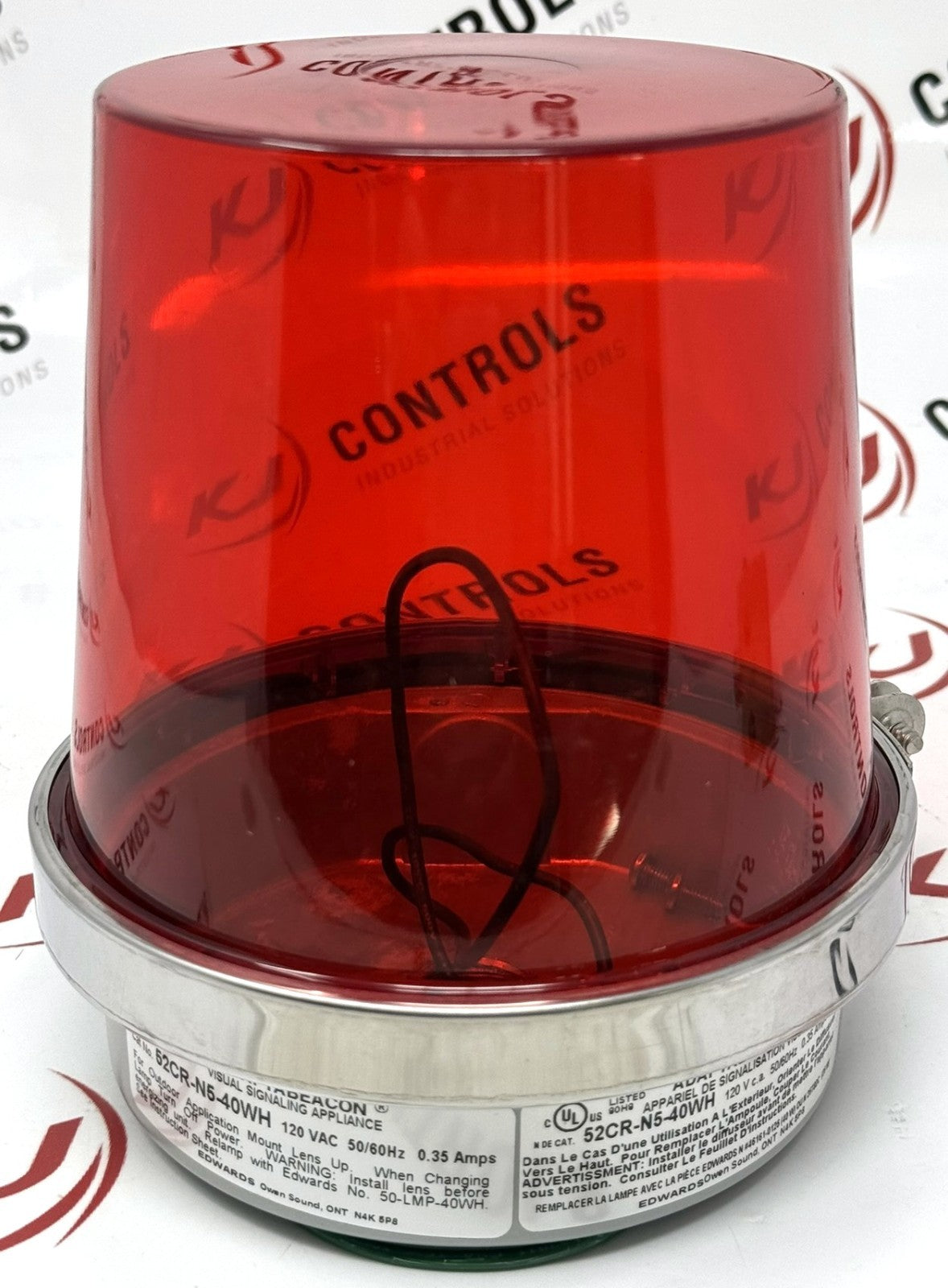 Edwards 52CR-N5-40WH AdaptaBeacon Red Rotating Beacon 120VAC 40W0