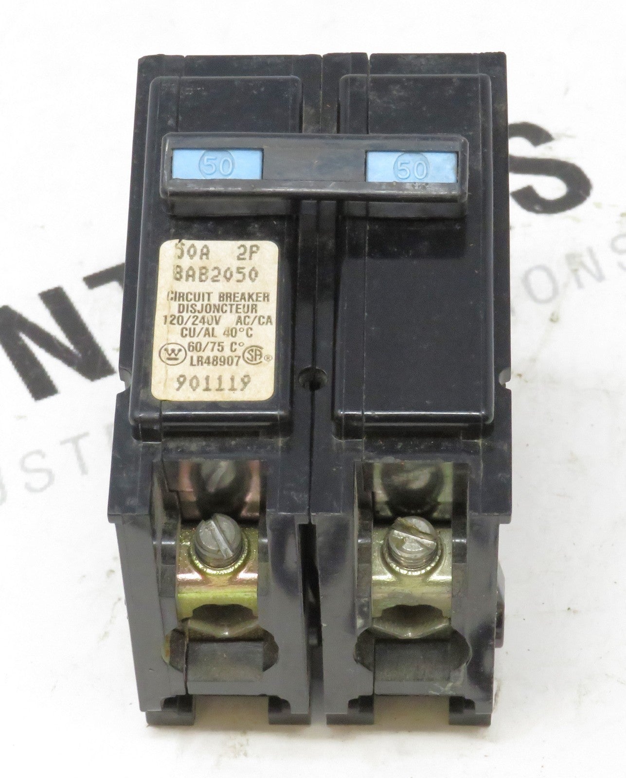 Eaton Westinghouse BAB2050 2P 50A 120/240V Type BAB Circuit Breaker 10kAIC3