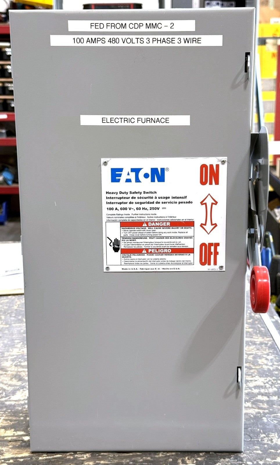 Eaton Cutler-Hammer 1HD363NF 3-Pole 600V 100A Non-Fusible Safety Switch0