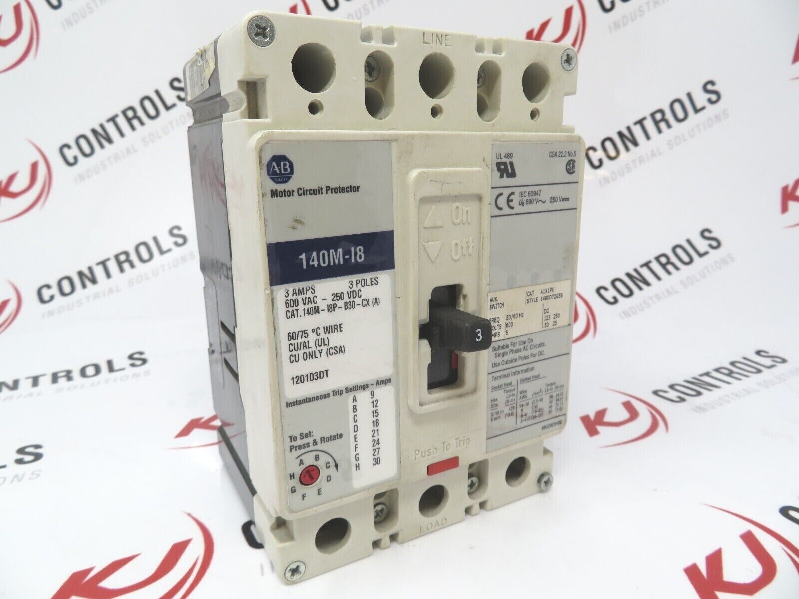 Allen-Bradley Circuit Breakers 3Pole Various Amps 3A to 7A Breakers