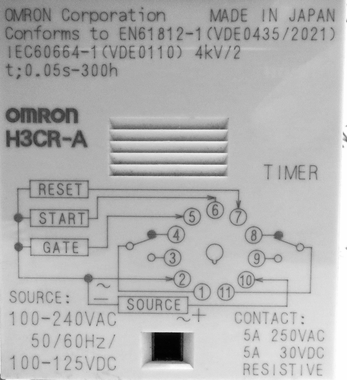 Omron H3CR-A 100-240VAC Solid State Timer Relay 11-Pin Multi-Function3