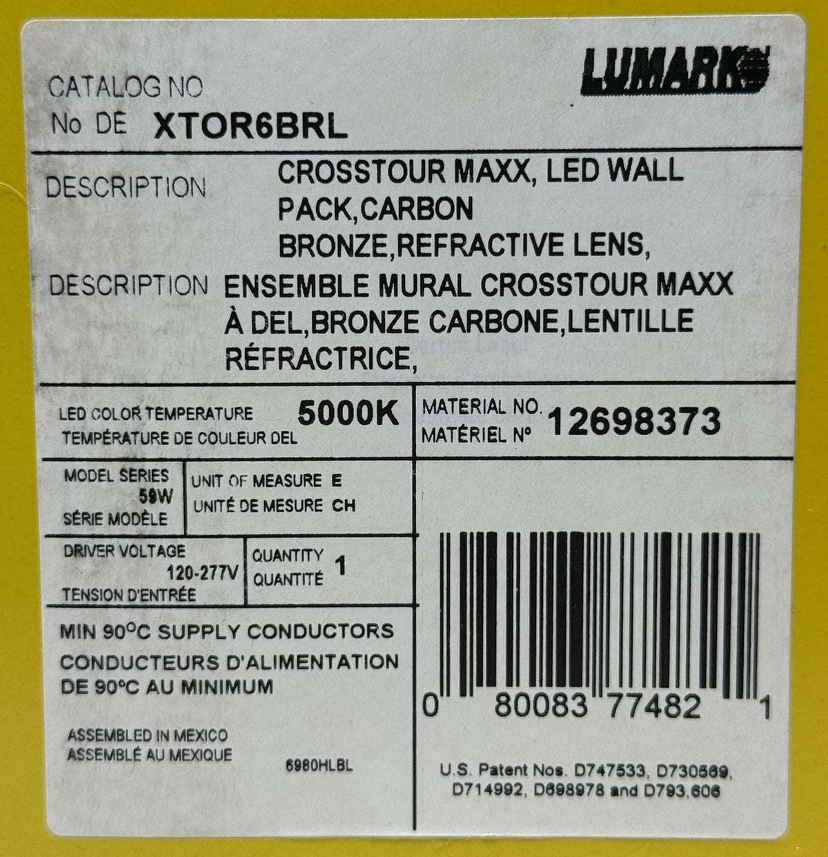 Cooper Lumark XTOR6BRL LED Wall Pack 120-277V 58W 5000K3