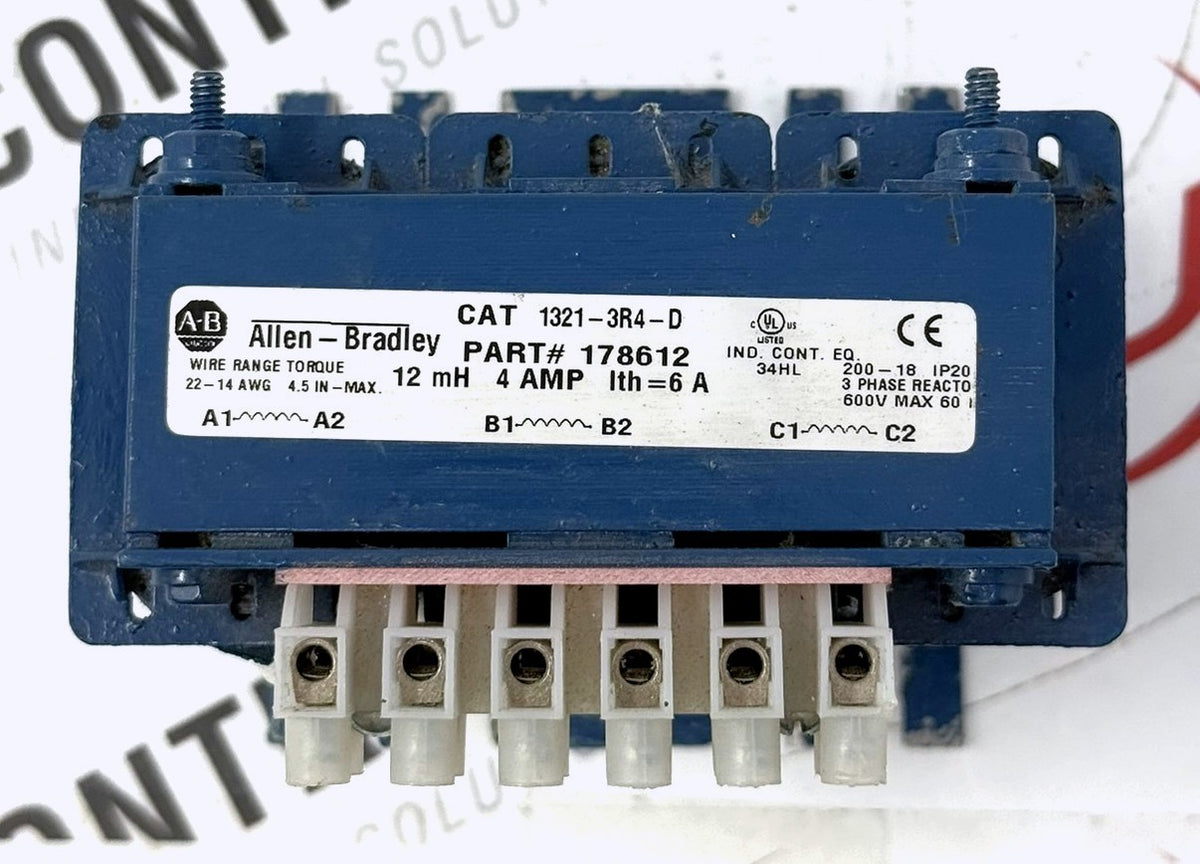 Allen-Bradley 1321-3R4-D 3-Phase Line Reactor 4A 12.0mH1