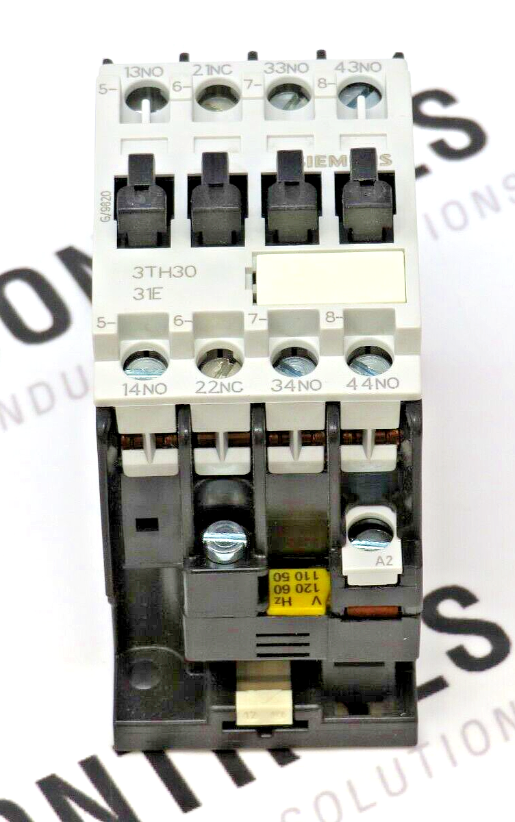 Siemens 3TH3031-0AK6 4-Pole 3NO/1NC 110/120V 50/60HZ Control Relay