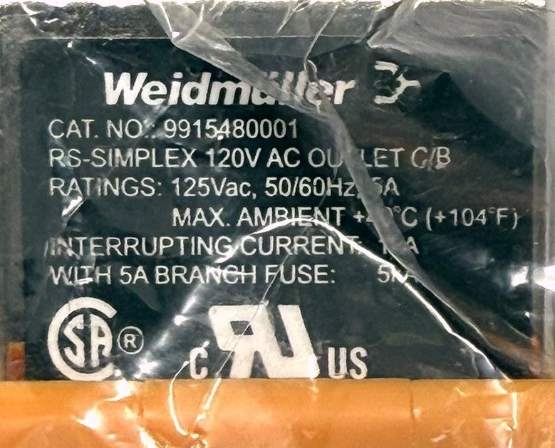 Weidmuller 9915480001 RS-SIMPLEX 120VAC 5A DIN Rail Outlet Breaker2