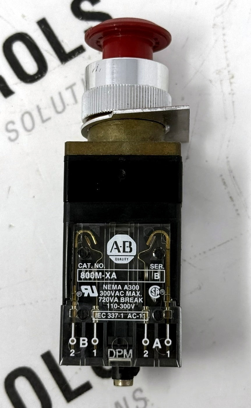 Allen-Bradley 800MR-FX Red Maintained Push-Pull Operator w/ 800M-XA2