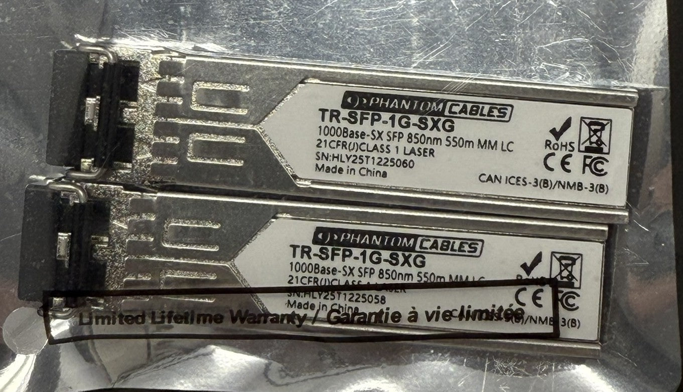 Phantom Cables TR-SFP-1G-SXG 1000BASE-SX Ethernet Optical Transceiver1