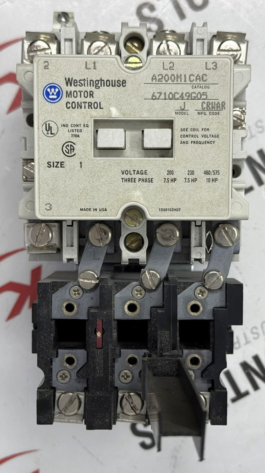 Westinghouse A200M1CAC Size 1 Non-Reversing Motor Starter 27A 120V Coil0