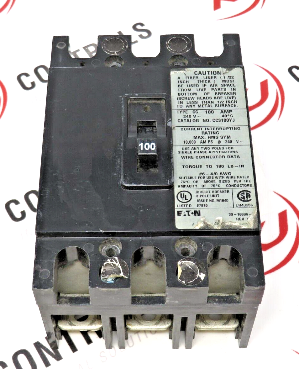 Eaton CC3100YJ 100A 3-Pole 240V 10kAIC Circuit Breaker