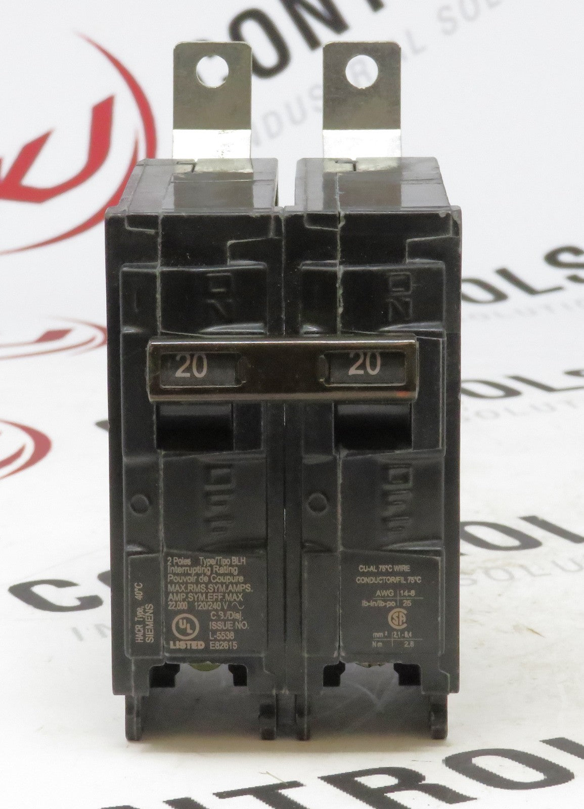 Siemens B220H 2-Pole 20A 240V Bolt-On High Interrupting Circuit Breaker0