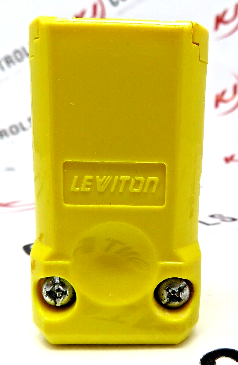 Leviton 5259-VY 15 Amp, 125 Volt, Connector, Straight Blade, Industrial Grade