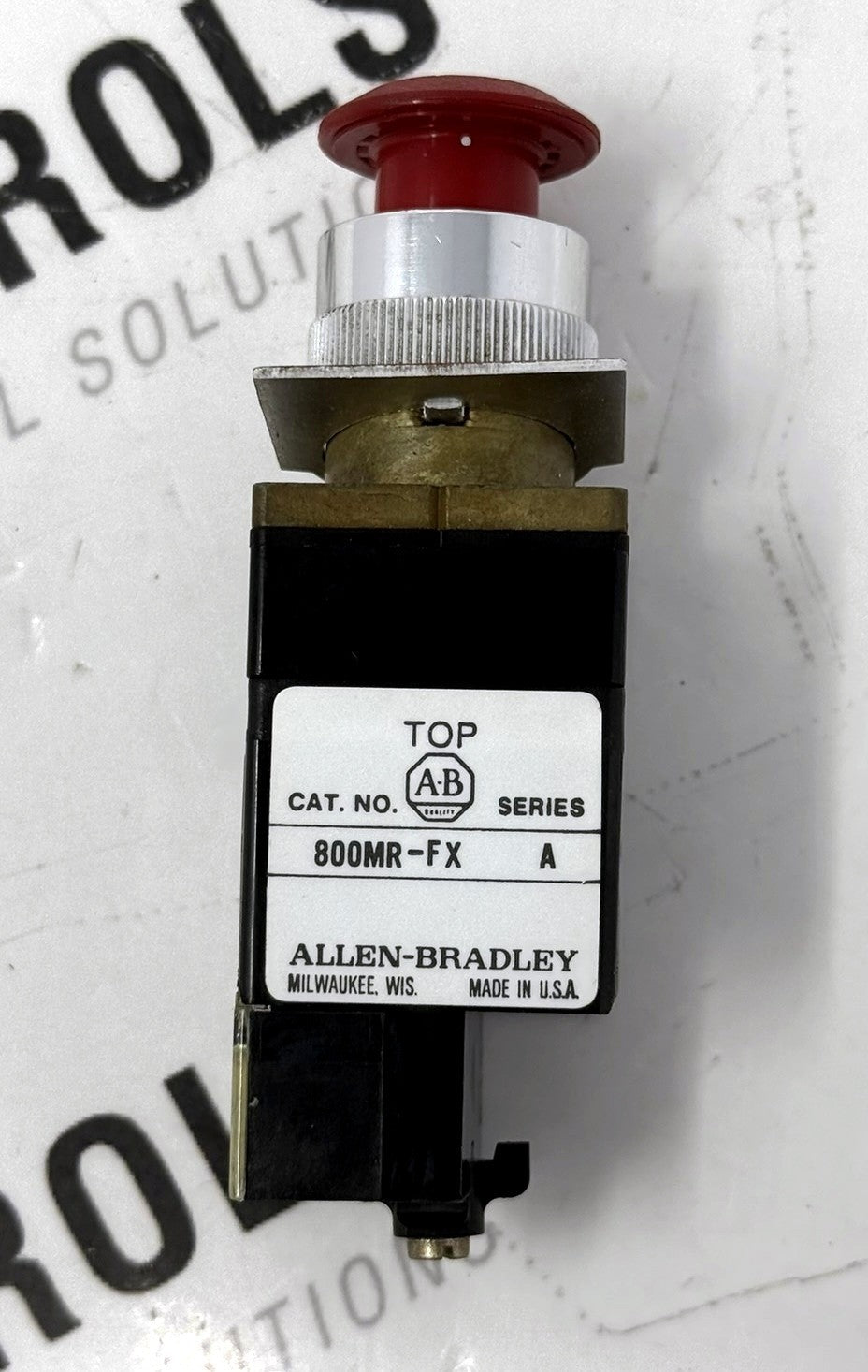 Allen-Bradley 800MR-FX Red Maintained Push-Pull Operator w/ 800M-XA0