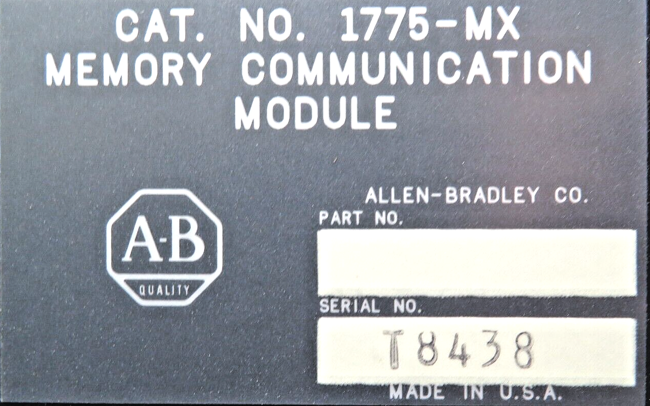 Allen-Bradley 1775-MX PLC-3 Memory Communication Module